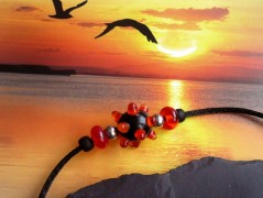 Náhrdelník s modrým achátem OCEANIA