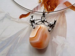 Náhrdelník s modrým achátem OCEANIA