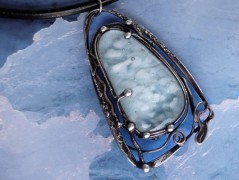 Náhrdelník s modrým achátem OCEANIA