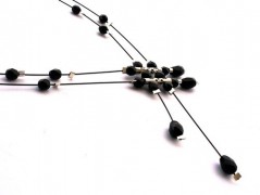 Rudý oválný přívěsek nerez řetízek