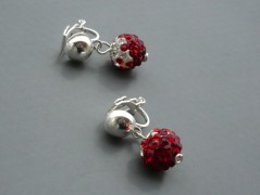 Rudý oválný přívěsek nerez řetízek