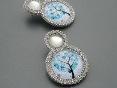 Rudý oválný přívěsek nerez řetízek