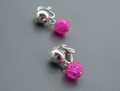 Rudý oválný přívěsek nerez řetízek