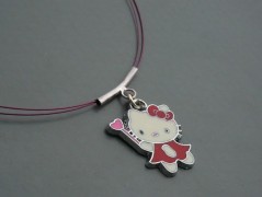 Rudý oválný přívěsek nerez řetízek