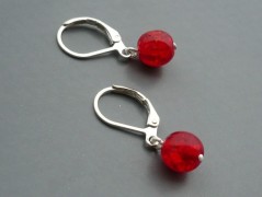 Rudý oválný přívěsek nerez řetízek