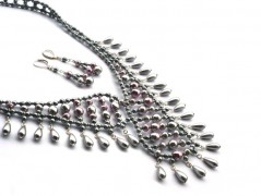 Rudý oválný přívěsek nerez řetízek