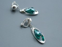 Rudý oválný přívěsek nerez řetízek