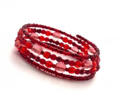 Rudý oválný přívěsek nerez řetízek