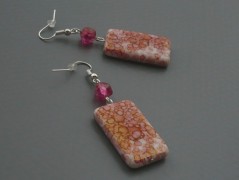 Rudý oválný přívěsek nerez řetízek