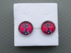 Rudý oválný přívěsek nerez řetízek