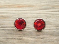 Rudý oválný přívěsek nerez řetízek