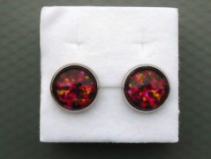 Rudý oválný přívěsek nerez řetízek