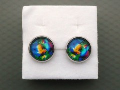 Rudý oválný přívěsek nerez řetízek