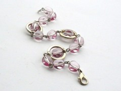 Rudý oválný přívěsek nerez řetízek