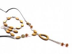 Rudý oválný přívěsek nerez řetízek