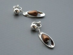 Rudý oválný přívěsek nerez řetízek