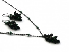 Rudý oválný přívěsek nerez řetízek