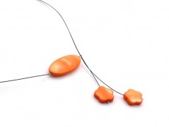 Rudý oválný přívěsek nerez řetízek