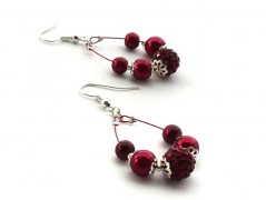 Rudý oválný přívěsek nerez řetízek