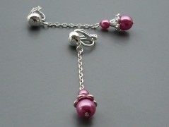 Rudý oválný přívěsek nerez řetízek