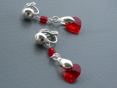 Rudý oválný přívěsek nerez řetízek