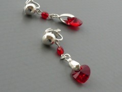 Rudý oválný přívěsek nerez řetízek