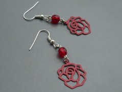 Rudý oválný přívěsek nerez řetízek