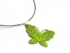 Rudý oválný přívěsek nerez řetízek