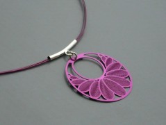 Rudý oválný přívěsek nerez řetízek