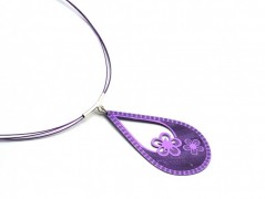 Rudý oválný přívěsek nerez řetízek