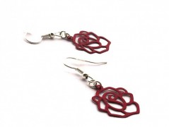 Rudý oválný přívěsek nerez řetízek