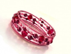 Rudý oválný přívěsek nerez řetízek