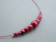 Rudý oválný přívěsek nerez řetízek