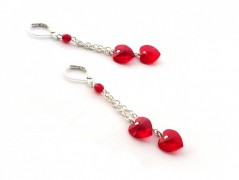 Rudý oválný přívěsek nerez řetízek