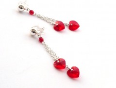 Rudý oválný přívěsek nerez řetízek