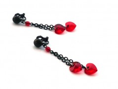 Rudý oválný přívěsek nerez řetízek