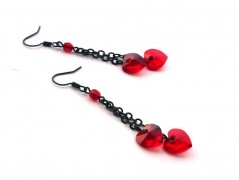 Rudý oválný přívěsek nerez řetízek