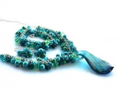 Rudý oválný přívěsek nerez řetízek