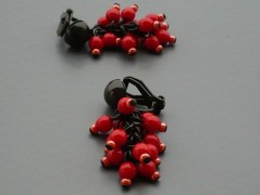 Rudý oválný přívěsek nerez řetízek