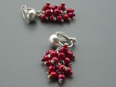 Rudý oválný přívěsek nerez řetízek