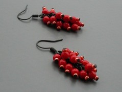 Rudý oválný přívěsek nerez řetízek