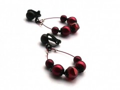 Rudý oválný přívěsek nerez řetízek