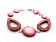 Rudý oválný přívěsek nerez řetízek