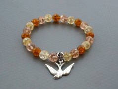 Rudý oválný přívěsek nerez řetízek