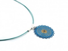 Rudý oválný přívěsek nerez řetízek