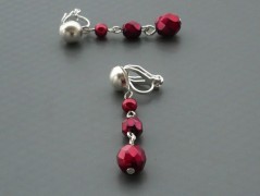 Rudý oválný přívěsek nerez řetízek