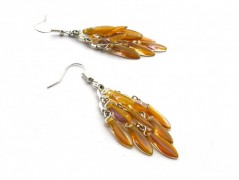 Rudý oválný přívěsek nerez řetízek