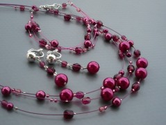 Rudý oválný přívěsek nerez řetízek