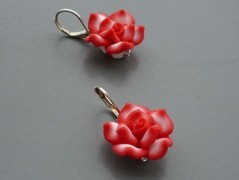 Rudý oválný přívěsek nerez řetízek