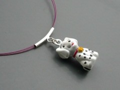 Rudý oválný přívěsek nerez řetízek